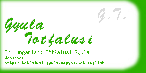 gyula totfalusi business card