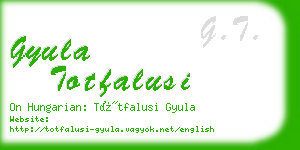 gyula totfalusi business card